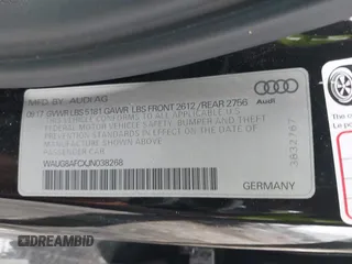 2018 Audi A6 Premium Plus with VIN WAUG8AFCXJN038268, listed as a IAAI auction lot 42442815 with 128,983 mi miles and . Bid and sale history available at DreamBid. Image 9.