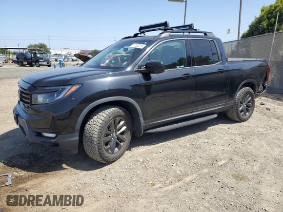 2021 Honda Ridgeline Sport with VIN 5FPYK3F18MB006111, listed as a Copart auction lot 57152215 with 80,954 mi miles and Salvage title. Bid and sale history available at DreamBid. Image 1.
