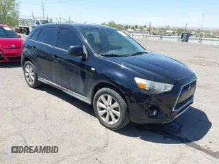 2014 Mitsubishi Outlander Sport ES with VIN 4A4AR3AUXEE019042, listed as a IAAI auction lot 42053509 with 133,760 mi miles. Bid and sale history available at carsss.com. Image 1.