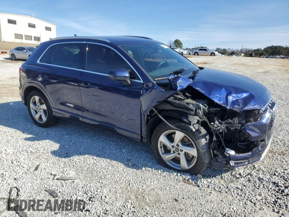 2022 Audi Q3 Premium Plus with VIN WA1BUCF36N1127685, listed as a Copart auction lot 42190355 with 45,862 mi miles and Salvage title. Bid and sale history available at DreamBid. Image 4.