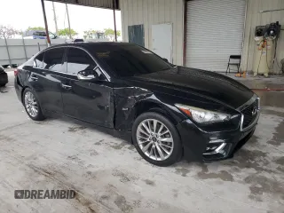 2020 Infiniti Q50 Luxe with VIN JN1EV7AP7LM201177, listed as a Copart auction lot 59437585 with 64,267 mi miles and Non repairable. Bid and sale history available at DreamBid. Image 4.