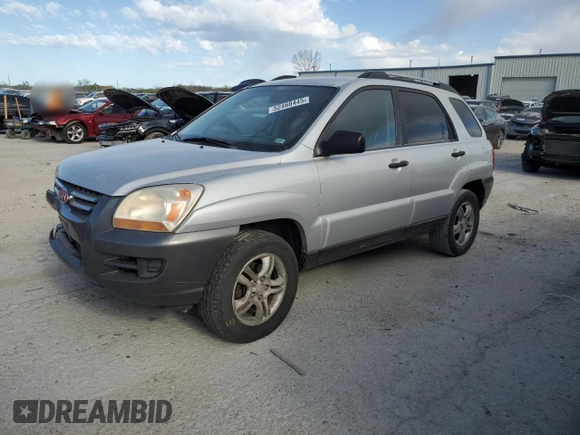 2005 Kia Sportage LX with VIN KNDJF723457132535, listed as a Copart auction lot 52460445 with 180,110 mi miles and Salvage Title. Bid and sale history available at carsss.com. Image 1.