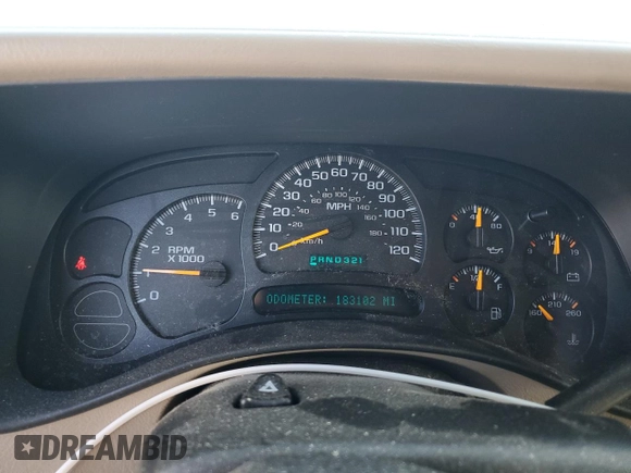 2005 Chevrolet Tahoe LS with VIN 1GNEC13T75J164010, listed as a Copart auction lot 76975274 with 183,102 mi miles and Non Repairable. Bid and sale history available at carsss.com. Image 9.