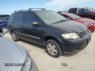 2001 Mazda MPV DX with VIN JM3LW28G310173674, listed as a Copart auction lot 75312034 with 0 mi miles and Salvage Title. Bid and sale history available at carsss.com. Image 4.