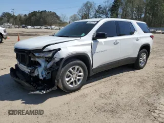 2023 Chevrolet Traverse LS z VIN 1GNERFKW0PJ126516, wystawiony jako Copart lot #48591275 z przebiegiem 65 858 mil mil oraz Szkoda całkowita • Salvage title. Historia ofert i sprzedaży dostępna na DreamBid. Obrazek 1.