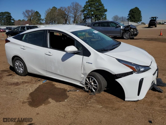 2021 Toyota Prius L Eco with VIN JTDKAMFU7M3136038, listed as a Copart auction lot 48774605 with 0 mi miles and Salvage Title. Bid and sale history available at carsss.com. Image 4.