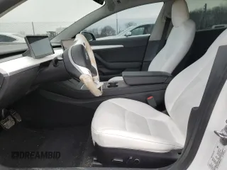 2022 Tesla Model 3 Long Range with VIN 5YJ3E1EB4NF164276, listed as a Copart auction lot 45802865 with 56,836 mi miles and Salvage Title. Bid and sale history available at DreamBid. Image 7.
