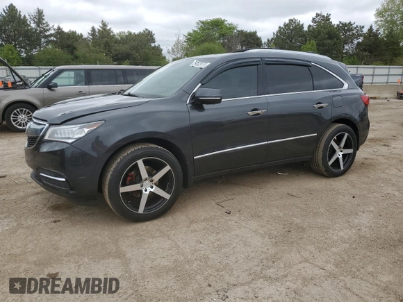 2016 Acura MDX Advance with VIN 5FRYD4H98GB014983, listed as a Copart auction lot 55525135 with 120,221 mi miles and Salvage title. Bid and sale history available at DreamBid. Image 1.