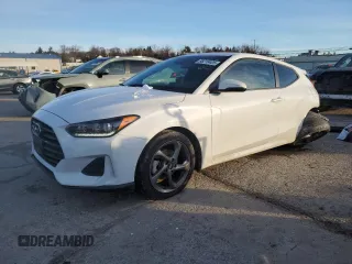 2019 Hyundai Veloster 2.0 with VIN KMHTG6AF6KU019982, listed as a Copart auction lot 88219405 with 56,849 mi miles and Salvage Title. Bid and sale history available at carsss.com. Image 1.