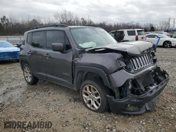 2016 Jeep Renegade Latitude with VIN ZACCJBBT6GPD71018, listed as a Copart auction lot 46037715 with 107,476 mi miles and Salvage Title. Bid and sale history available at carsss.com. Image 4.