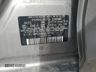 2021 Hyundai Accent SE z VIN 3KPC24A61ME147734, wystawiony jako Copart lot #59638425 z przebiegiem 66 553 mil mil oraz Szkoda całkowita • Salvage title. Historia ofert i sprzedaży dostępna na DreamBid. Obrazek 12.