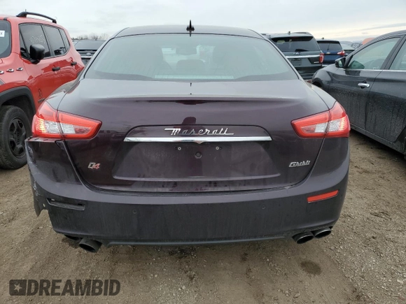2015 Maserati Ghibli S Q4 with VIN ZAM57RTA1F1145377, listed as a Copart auction lot 43502375 with 58,046 mi miles and Salvage Title. Bid and sale history available at carsss.com. Image 6.