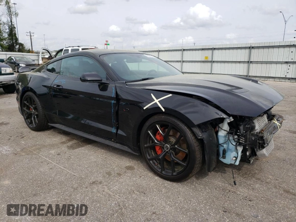 2018 Ford Mustang GT with VIN 1FA6P8CF8J5159296, listed as a Copart auction lot 49684945 with 27,669 mi miles and Salvage title. Bid and sale history available at DreamBid. Image 4.