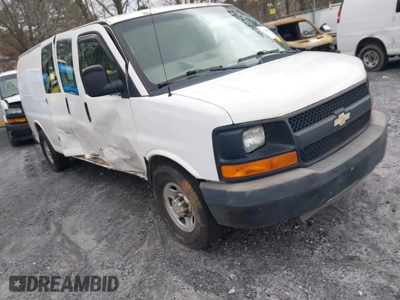 2011 Chevrolet Express Cargo Van with VIN 1GCWGGBA5B1187348, listed as a IAAI auction lot 41684458 with 456,926 mi miles. Bid and sale history available at carsss.com. Image 1.