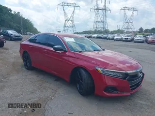 2021 Honda Accord Sport with VIN 1HGCV1F32MA098939, listed as a IAAI auction lot 42773120 with 39,148 mi miles and . Bid and sale history available at DreamBid. Image 1.