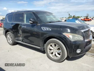 2011 Infiniti QX56 7-passenger with VIN JN8AZ2NF7B9501652, listed as a Copart auction lot 76238674 with 102,157 mi miles and Salvage Title. Bid and sale history available at carsss.com. Image 4.