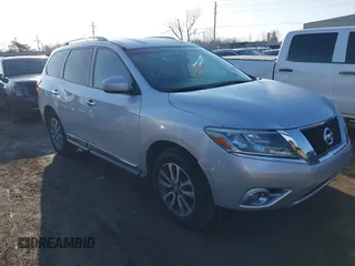 2013 Nissan Pathfinder SL with VIN 5N1AR2MN5DC634089, listed as a IAAI auction lot 41594105 with 112,345 mi miles. Bid and sale history available at carsss.com. Image 1.