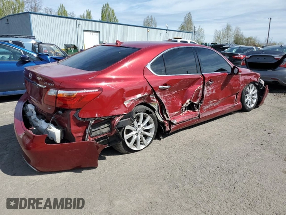 2010 Lexus LS 460 with VIN JTHCL5EF2A5008358, listed as a Copart auction lot 52795035 with 103,223 mi miles and Salvage title. Bid and sale history available at DreamBid. Image 3.