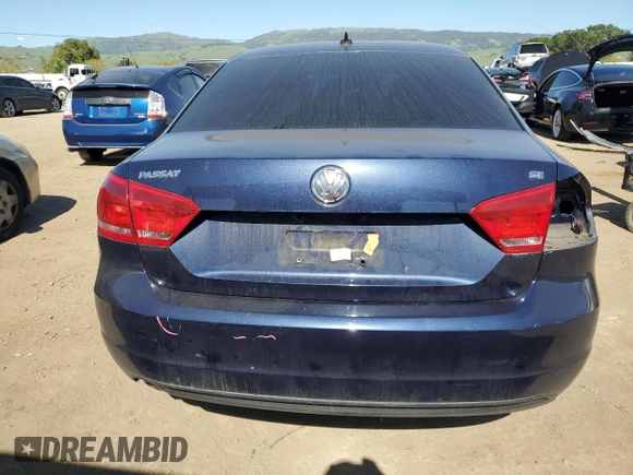 2013 Volkswagen Passat SE w/Sunroof with VIN 1VWBP7A39DC020674, listed as a Copart auction lot 52454205 with 121,897 mi miles and Salvage Title. Bid and sale history available at carsss.com. Image 6.