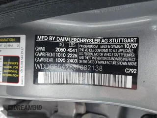 2008 Mercedes-Benz C 300 Sport с VIN WDDGF54X88F082138, выставлен на аукционе IAAI как лот 42446366 с пробегом 176 731 миль миль и . История ставок и продаж доступна на DreamBid. Изображение 9.
