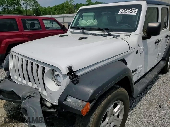 2022 Jeep Wrangler Unlimited Sport S with VIN 1C4HJXDN8NW160663, listed as a Copart auction lot 55070085 with 34,446 mi miles and Salvage title. Bid and sale history available at DreamBid. Image 13.
