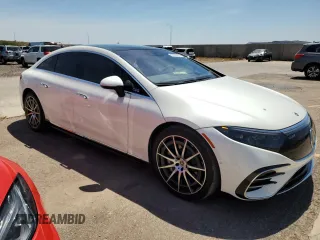 2022 Mercedes-Benz EQS with VIN W1KCG4EB4NA006594, listed as a Copart auction lot 57069874 with 10,826 mi miles and Salvage Title. Bid and sale history available at carsss.com. Image 4.