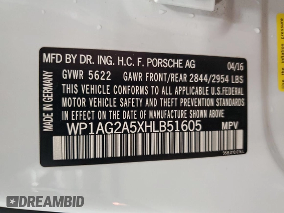 2017 Porsche Macan GTS with VIN WP1AG2A5XHLB51605, listed as a Copart auction lot 58532295 with 80,101 mi miles and Salvage title. Bid and sale history available at DreamBid. Image 14.
