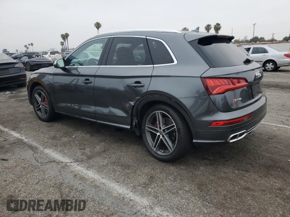 2018 Audi SQ5 Premium Plus with VIN WA1A4AFYXJ2025600, listed as a Copart auction lot 59734915 with 70,628 mi miles and Salvage title. Bid and sale history available at DreamBid. Image 2.