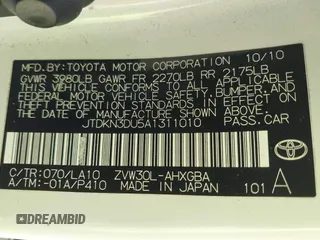 2010 Toyota Prius II z VIN JTDKN3DU5A1311010, wystawiony jako IAAI lot #42353523 z przebiegiem 342 042 mil mil oraz . Historia ofert i sprzedaży dostępna na DreamBid. Obrazek 9.