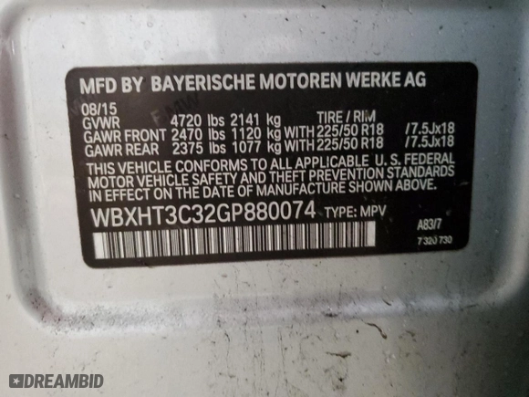 2016 BMW X1 xDrive28i with VIN WBXHT3C32GP880074, listed as a Copart auction lot 87418164 with 99,324 mi miles and Salvage Title. Bid and sale history available at carsss.com. Image 12.
