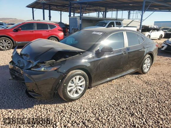 2025 Toyota Camry LE with VIN 4T1DAACK0SU076293, listed as a Copart auction lot 87006194 with 1,607 mi miles and Salvage Title. Bid and sale history available at carsss.com. Image 1.