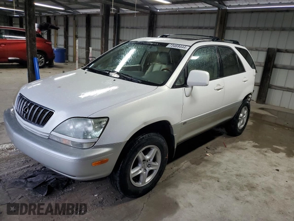 2002 Lexus RX 300 with VIN JTJGF10U020145657, listed as a Copart auction lot 73469444 with 158,077 mi miles and Salvage Title. Bid and sale history available at carsss.com. Image 1.