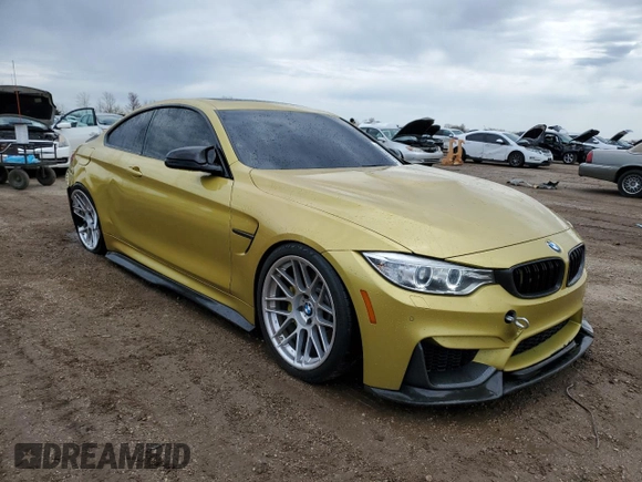 2015 BMW M4 with VIN WBS3R9C54FK334245, listed as a Copart auction lot 54086695 with 90,191 mi miles and Salvage title. Bid and sale history available at DreamBid. Image 4.