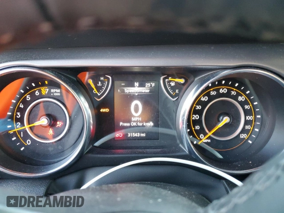 2022 Jeep Wrangler Sport with VIN 1C4HJXAGXNW201493, listed as a Copart auction lot 86424294 with 31,543 mi miles and Salvage Title. Bid and sale history available at DreamBid. Image 9.