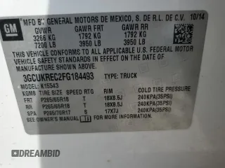 2015 Chevrolet Silverado 1500 LT with VIN 3GCUKREC2FG184493, listed as a Copart auction lot 52873115 with 174,704 mi miles and Salvage Title. Bid and sale history available at DreamBid. Image 15.