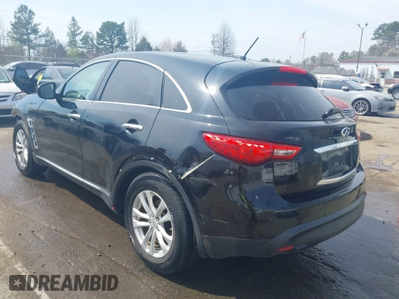 2017 Infiniti QX70 with VIN JN8CS1MW0HM414433, listed as a IAAI auction lot 41791003 with 105,946 mi miles and . Bid and sale history available at DreamBid. Image 3.