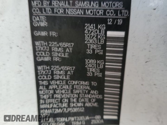 2020 Nissan Rogue S z VIN KNMAT2MV7LP538512, wystawiony jako Copart lot #55580035 z przebiegiem 74 238 mil mil oraz Czysty tytuł • Clean title. Historia ofert i sprzedaży dostępna na DreamBid. Obrazek 13.