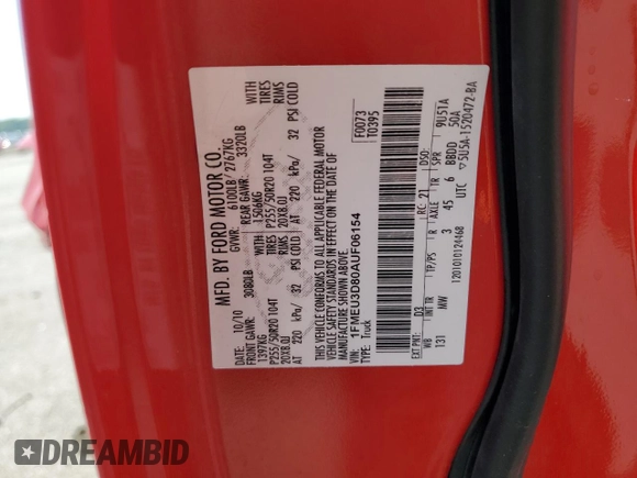 2010 Ford Explorer Sport Trac Limited с VIN 1FMEU3D80AUF06154, выставлен на аукционе Copart как лот 60470055 с пробегом 138 279 миль миль и Списание • Salvage title. История ставок и продаж доступна на DreamBid. Изображение 13.