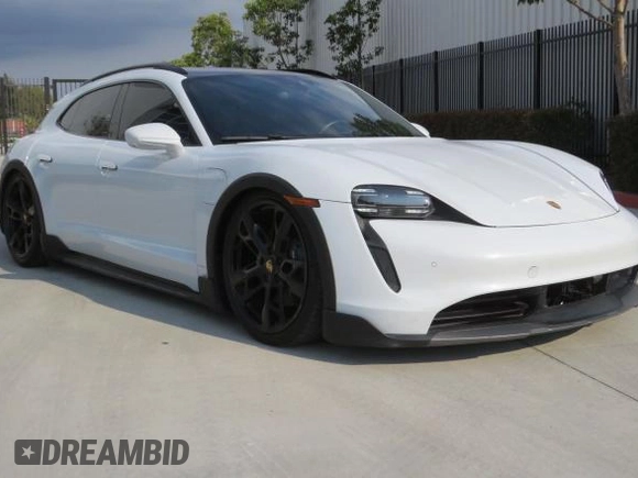 2022 Porsche Taycan 4 with VIN WP0BA2Y19NSA67581, listed as a Copart auction lot 55142525 with 6,775 mi miles and Salvage Title. Bid and sale history available at DreamBid. Image 1.