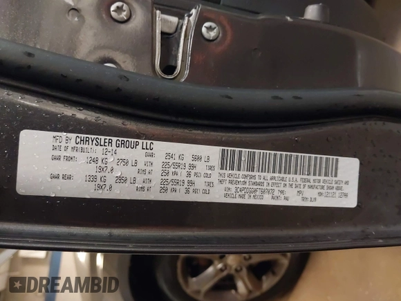 2015 Dodge Journey Crossroad with VIN 3C4PDDGG0FT607072, listed as a IAAI auction lot 41881868 with 185,699 mi miles. Bid and sale history available at carsss.com. Image 9.