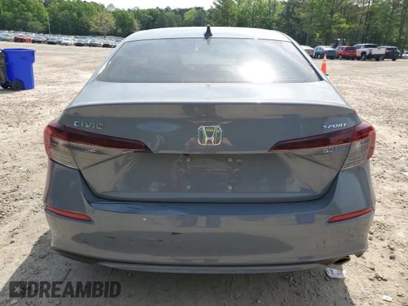 2025 Honda Civic Sport with VIN 2HGFE2F52SH506035, listed as a Copart auction lot 54035805 with 11,141 mi miles and Salvage title. Bid and sale history available at DreamBid. Image 6.
