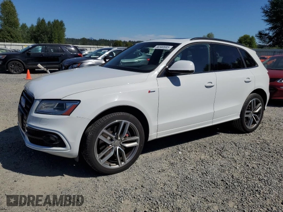 2016 Audi SQ5 Premium Plus with VIN WA1CCAFP6GA018709, listed as a Copart auction lot 66580885 with 101,899 mi miles and Salvage title. Bid and sale history available at DreamBid. Image 1.
