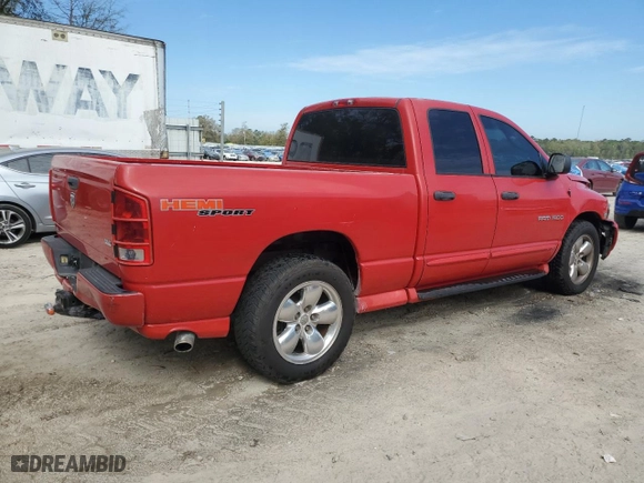 2005 Dodge Ram 1500 SLT with VIN 1D7HA18DX5J517925, listed as a Copart auction lot 50569575 with 184,431 mi miles and Salvage Title. Bid and sale history available at carsss.com. Image 3.