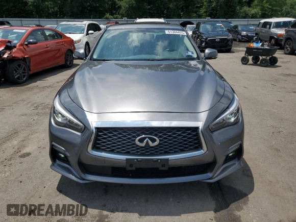 2019 Infiniti Q50 Luxe with VIN JN1EV7AR7KM591889, listed as a Copart auction lot 61304425 with 73,712 mi miles and Salvage title. Bid and sale history available at DreamBid. Image 5.