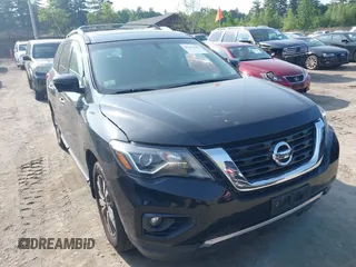 2017 Nissan Pathfinder Platinum with VIN 5N1DR2MM8HC628457, listed as a IAAI auction lot 42442662 with 148,018 mi miles and . Bid and sale history available at DreamBid. Image 1.
