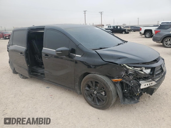 2024 Honda Odyssey Sport with VIN 5FNRL6H78RB046354, listed as a Copart auction lot 44734005 with 10,872 mi miles and Salvage Title. Bid and sale history available at DreamBid. Image 4.