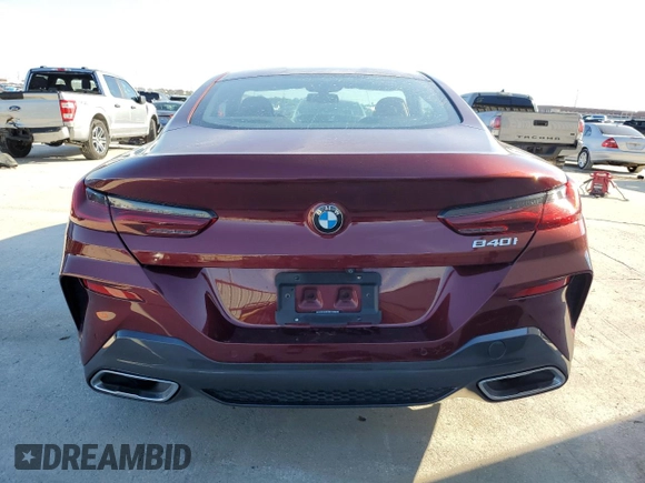 2020 BMW 8 Series 840i with VIN WBAAE2C05LCD13691, listed as a Copart auction lot 72885664 with 28,107 mi miles and Salvage Title. Bid and sale history available at carsss.com. Image 6.