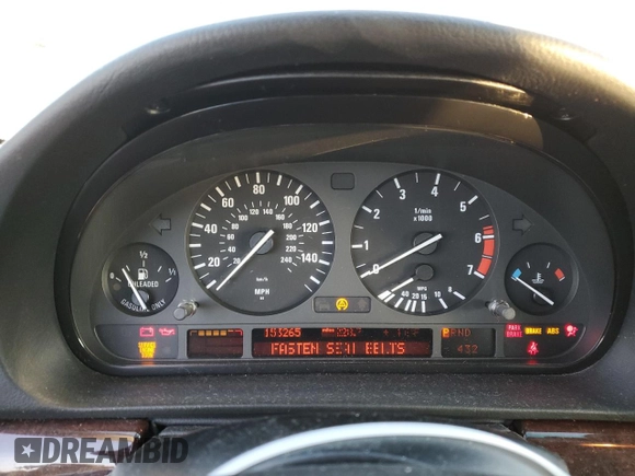 2001 BMW 7 Series 740iL with VIN WBAGH83451DP25363, listed as a Copart auction lot 88449105 with 153,265 mi miles and Salvage Title. Bid and sale history available at carsss.com. Image 9.