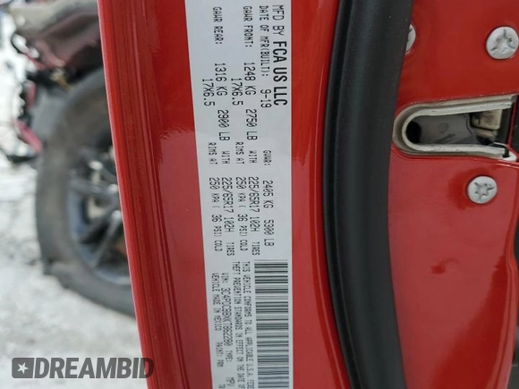 2019 Dodge Journey SE z VIN 3C4PDCBBXKT862280, wystawiony jako Copart lot #55080395 z przebiegiem 94 410 mil mil oraz Szkoda całkowita • Salvage title. Historia ofert i sprzedaży dostępna na DreamBid. Obrazek 14.