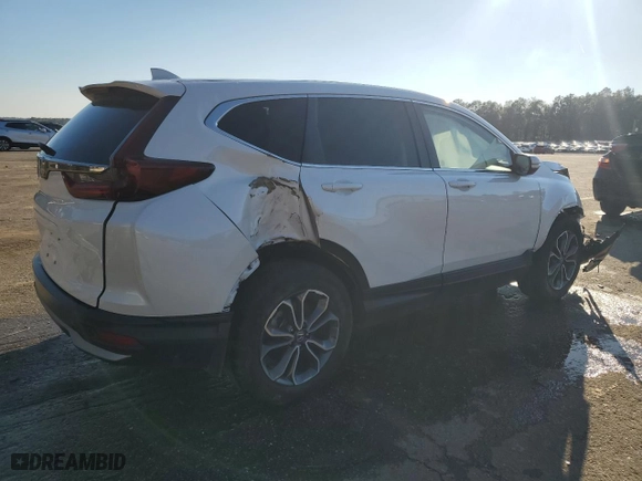2021 Honda CR-V EX with VIN 2HKRW1H55MH408207, listed as a Copart auction lot 45694225 with 55,686 mi miles and Salvage Title. Bid and sale history available at carsss.com. Image 3.